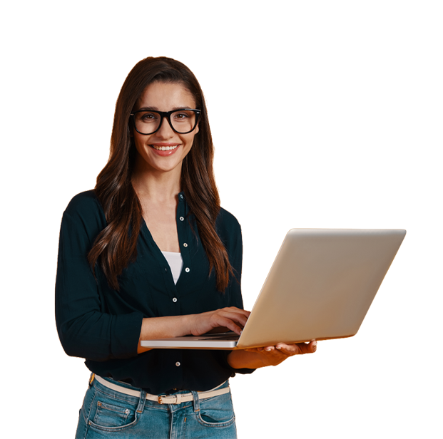 Foto Persona Sonriente con info de Tecnologias portada FrontEnd